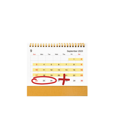Calendar with dates circled